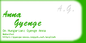 anna gyenge business card